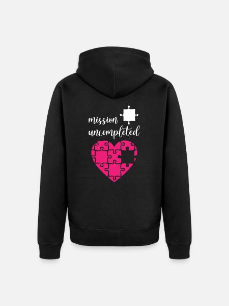 Mission Uncompleted Puzzle - Unisex Premium Organic Zip Hoodie - black