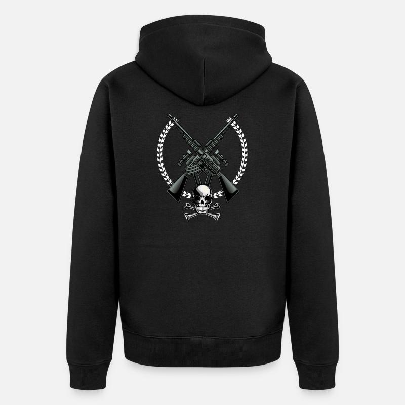 Waffen - Unisex Premium Bio Zip Hoodie - Schwarz