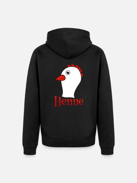 Partnershirt Henne - Unisex Premium Bio Zip Hoodie - Schwarz