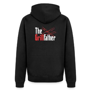 BBQ Grilling I Barbecue Chef I Grill Daddy I The - Unisex Premium Bio Zip Hoodie - Schwarz - Hinten - Nico (187cm)