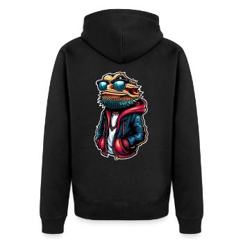 Bearded dragons - Unisex Premium Organic Zip Hoodie - black - Back - Nico (187cm)
