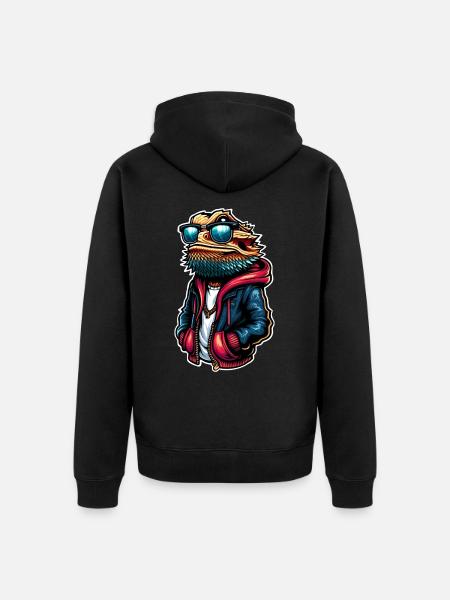 Bearded dragons - Unisex Premium Organic Zip Hoodie - black