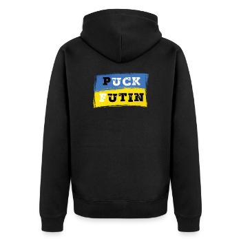 Puck Futin - Ukraine - Veste à capuche bio Premium Unisexe - noir - Dos - Nico (187cm)