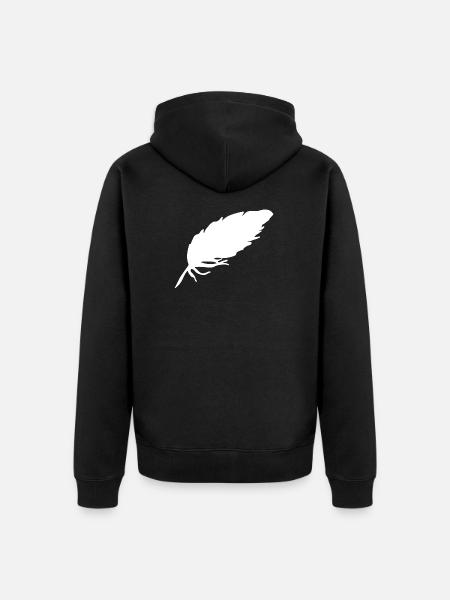feather - Unisex Premium Organic Zip Hoodie - black