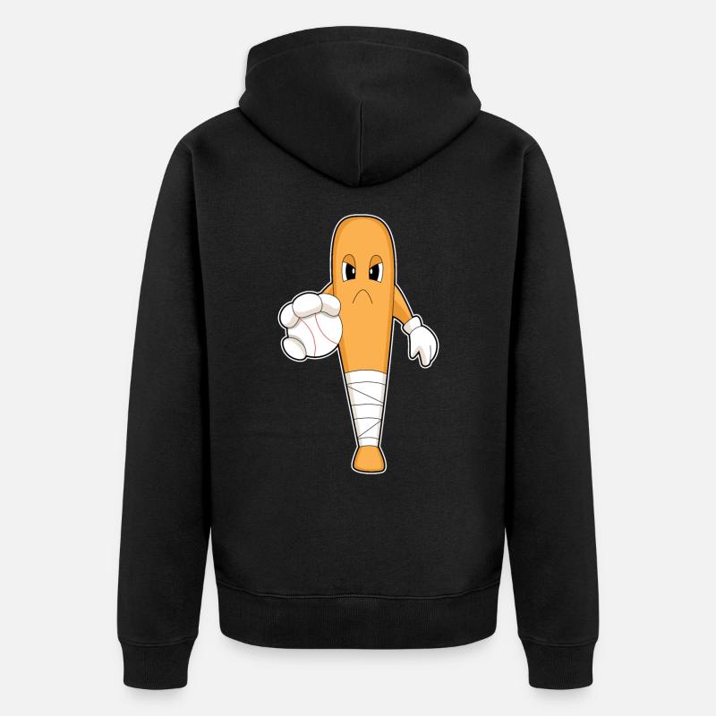 Baseball Baseballschläger - Unisex Premium Bio Zip Hoodie - Schwarz