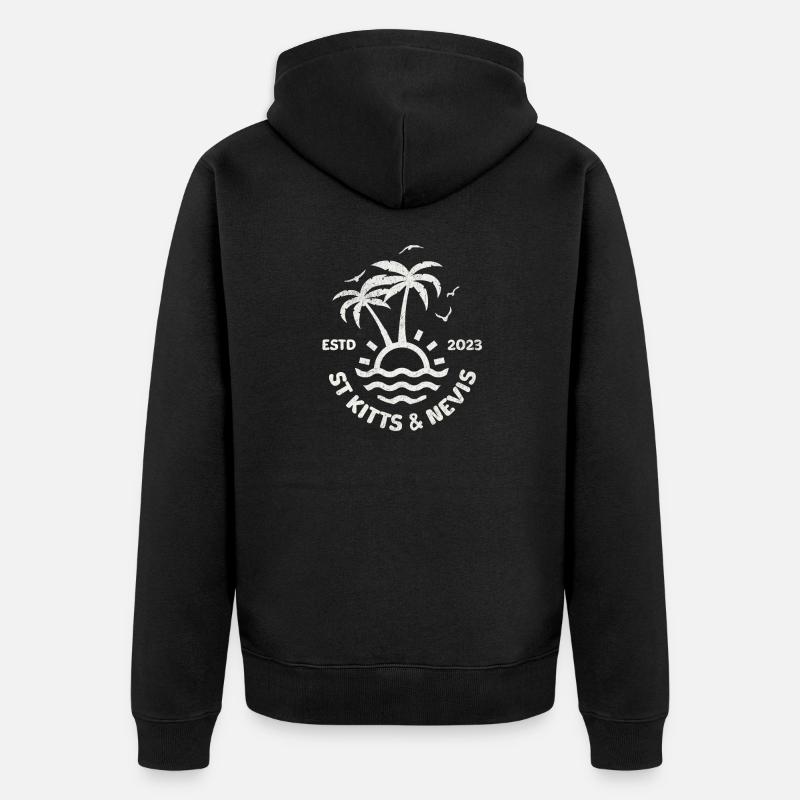 St Kitts et Nevis - Veste à capuche bio Premium Unisexe - noir