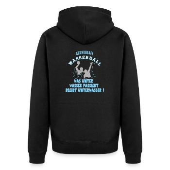 Wasserball Spieler Bester Wasserballer Water Sport - Unisex Premium Bio Zip Hoodie - Schwarz - Hinten - Nico (187cm)