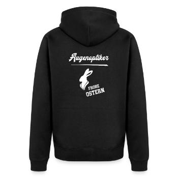 Augenoptiker Frohe Ostern Ostergeschenk Augenoptik - Unisex Premium Bio Zip Hoodie - Schwarz - Hinten - Nico (187cm)