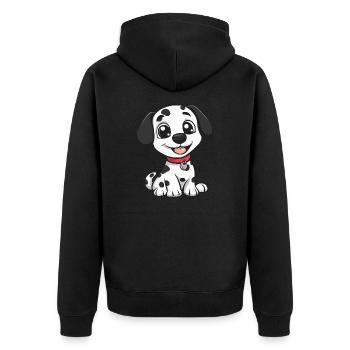Chien Dalmatien Mignon - Veste à capuche bio Premium Unisexe - noir - Dos - Nico (187cm)