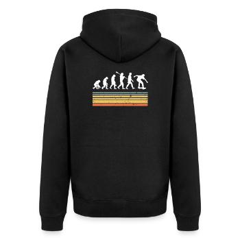 Skate Skateboard Evolution - Unisex Premium Bio Zip Hoodie - Schwarz - Hinten - Nico (187cm)
