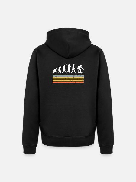 Skate Skateboard Evolution - Veste à capuche bio Premium Unisexe - noir