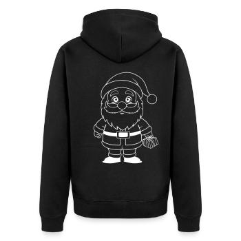Bande dessinée d’hiver Christmas Man - Veste à capuche bio Premium Unisexe - noir - Dos - Nico (187cm)