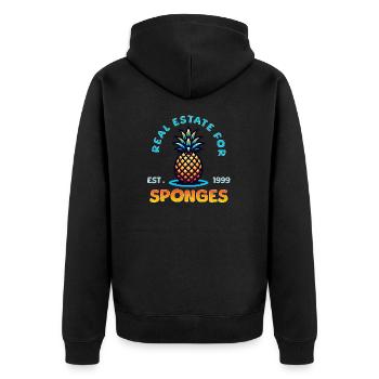 Real Estate for Sponges / Home Sweet Pineapple - Unisex Premium Organic Zip Hoodie - black - Back - Nico (187cm)