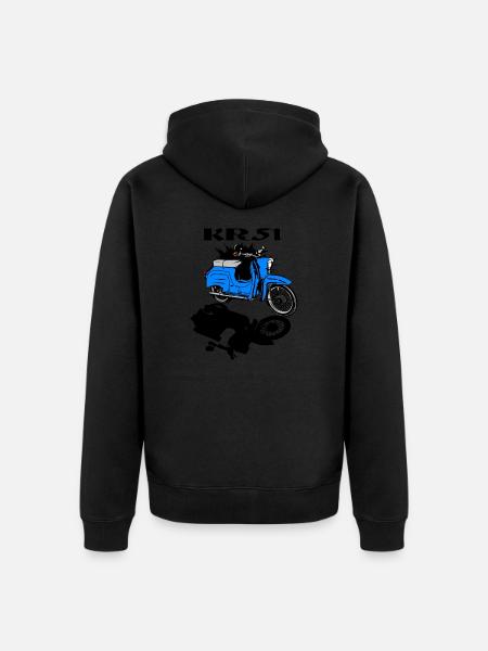 Simson Schwalbe Moped - Unisex Premium Bio Zip Hoodie - Schwarz