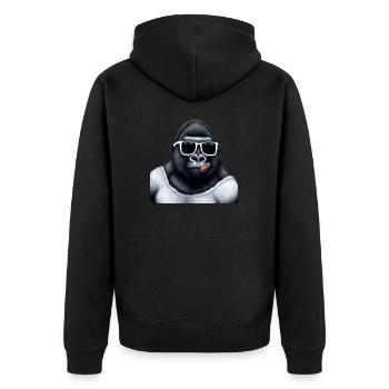Grand gorille drôle avec des lunettes de soleil cool - Veste à capuche bio Premium Unisexe - noir - Dos - Nico (187cm)