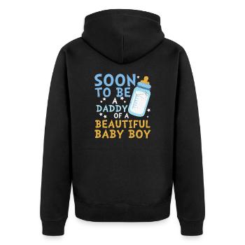 Soon to be a Daddy of a Boy - Unisex Premium Organic Zip Hoodie - black - Back - Nico (187cm)