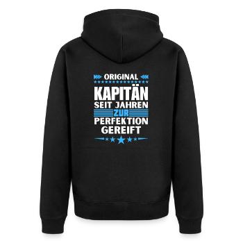 Le capitaine a mûri à la perfection - Veste à capuche bio Premium Unisexe - noir - Dos - Nico (187cm)