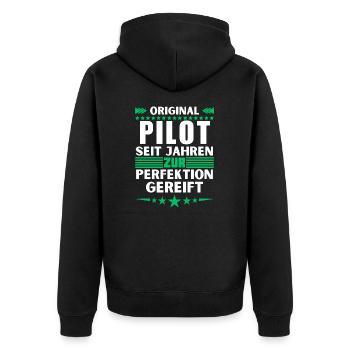 Pilote mûri à la perfection - Veste à capuche bio Premium Unisexe - noir - Dos - Nico (187cm)