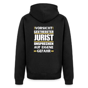 Ne parlez pas à un avocat stressé ! - Veste à capuche bio Premium Unisexe - noir - Dos - Nico (187cm)