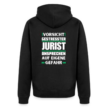 Ne parlez pas à un avocat stressé ! - Veste à capuche bio Premium Unisexe - noir - Dos - Nico (187cm)