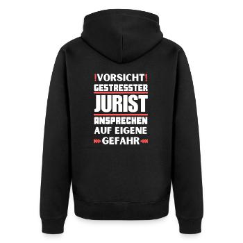 Ne parlez pas à un avocat stressé ! - Veste à capuche bio Premium Unisexe - noir - Dos - Nico (187cm)