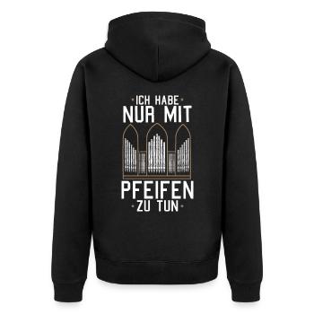 Orgelspieler Orgel Pfeifenorgel Organist - Unisex Premium Bio Zip Hoodie - Schwarz - Hinten - Nico (187cm)