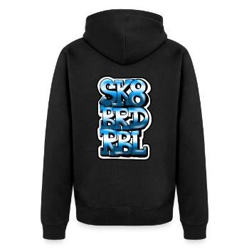 Skateboard Rebel - Unisex Premium Organic Zip Hoodie - black - Back - Nico (187cm)