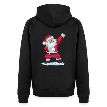 funny santa claus dab - Veste à capuche bio Premium Unisexe - noir - Dos - Nico (187cm)
