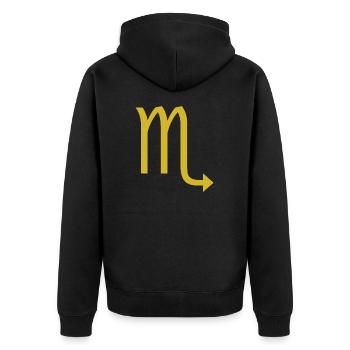 Zodiac sign Scorpio, exclusive t-shirt design - Unisex Premium Organic Zip Hoodie - black - Back - Nico (187cm)