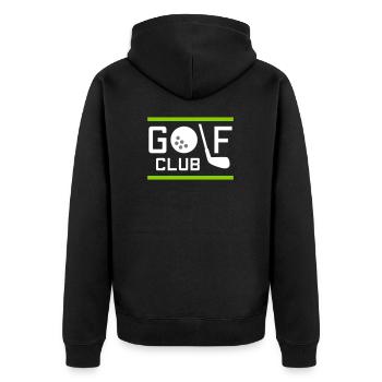Club de golf (balle de golf o, club de golf comme l) - Veste à capuche bio Premium Unisexe - noir - Dos - Nico (187cm)