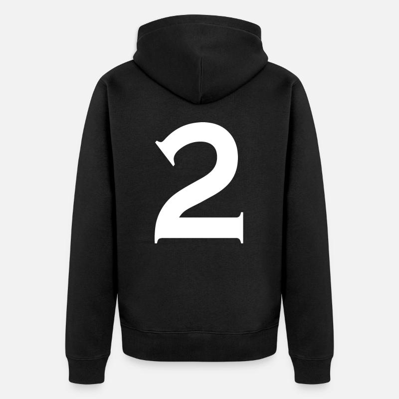 2 - Unisex Premium Bio Zip Hoodie - Schwarz
