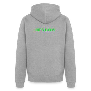 Von dem achtzig Baby - Unisex Premium Bio Zip Hoodie - Grau meliert - Hinten - Nico (187cm)