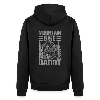 MTB Dad – Bike & Mountain Bike - Unisex Premium Organic Zip Hoodie - black - Back - Nico (187cm)