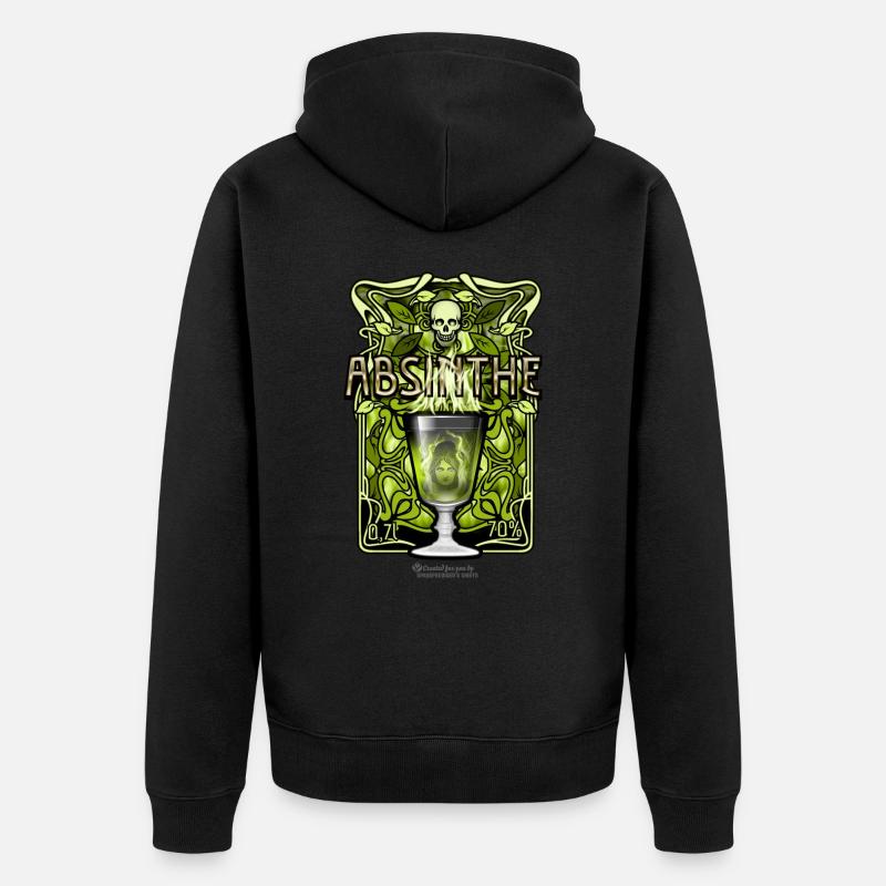 Absinthe - La Fée Verte - Veste à capuche bio Premium Unisexe - noir