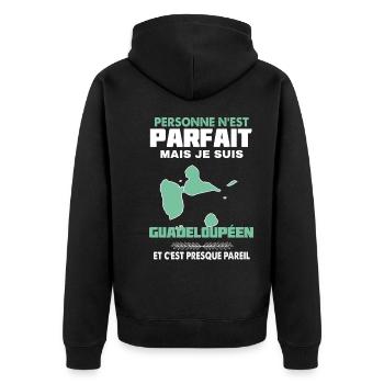 Le Guadeloupéen Parfait Humour drôle Guadeloupe - Veste à capuche bio Premium Unisexe - noir - Dos - Nico (187cm)