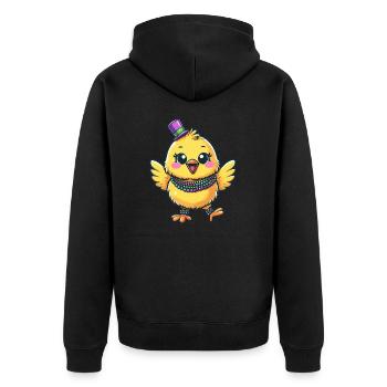 Poulet et poussins de Mardi Gras - Veste à capuche bio Premium Unisexe - noir - Dos - Nico (187cm)