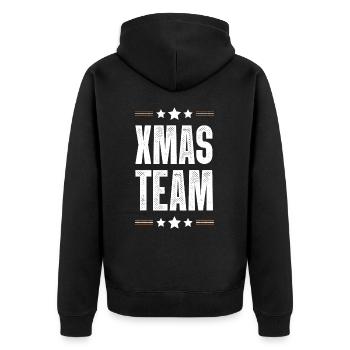 Xmas Team - Unisex Premium Bio Zip Hoodie - Schwarz - Hinten - Nico (187cm)