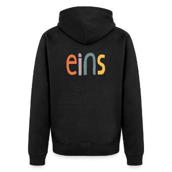 Erster Geburtstag ich bin 1 Jahr Retro Design - Unisex Premium Bio Zip Hoodie - Schwarz - Hinten - Nico (187cm)