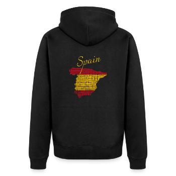 Spain, Spanien - Unisex Premium Bio Zip Hoodie - Schwarz - Hinten - Nico (187cm)