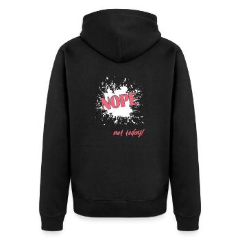 Nope not today - Unisex Premium Bio Zip Hoodie - Schwarz - Hinten - Nico (187cm)
