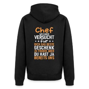 Chef wir haben Versucht das beste Geschenk - Unisex Premium Organic Zip Hoodie - black - Back - Nico (187cm)