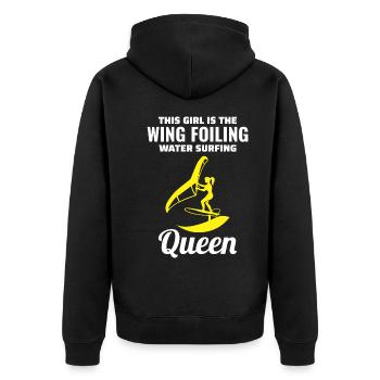 Wing Foiling Hydrofoil Surfing Surf Water Sport - Veste à capuche bio Premium Unisexe - noir - Dos - Nico (187cm)