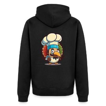Erntedankfest - Unisex Premium Bio Zip Hoodie - Schwarz - Hinten - Nico (187cm)