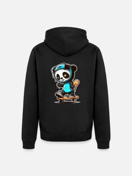 Panda Skate Co. - Unisex Premium Bio Zip Hoodie - Schwarz