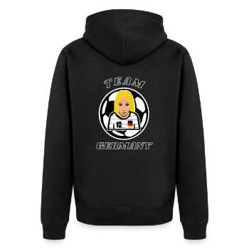 Football féminin - Équipe d’Allemagne / Équipe nationale - Veste à capuche bio Premium Unisexe - noir - Dos - Nico (187cm)