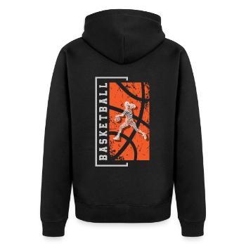Basketteur Basketteur Femmes Filles - Veste à capuche bio Premium Unisexe - noir - Dos - Nico (187cm)