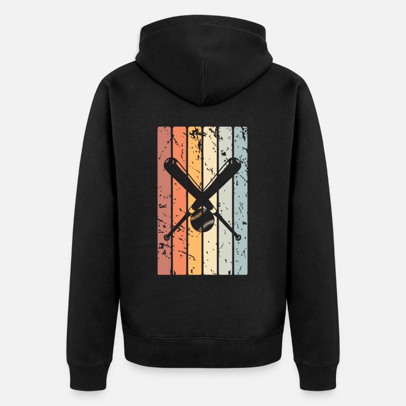 Baseball - Unisex Premium Bio Zip Hoodie - Schwarz