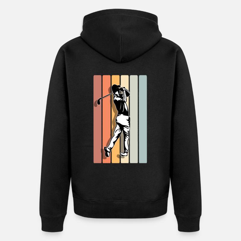 Golf Golfer - Unisex Premium Bio Zip Hoodie - Schwarz