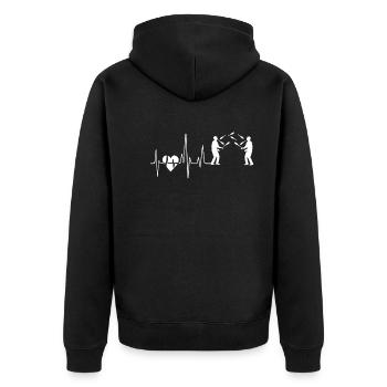 Juggling Juggling Heartbeat - Unisex Premium Organic Zip Hoodie - black - Back - Nico (187cm)