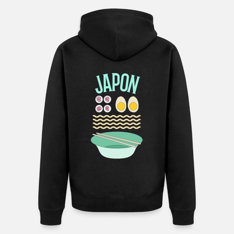 Japon Ramen Kit Kawaii - Veste à capuche bio Premium Unisexe - noir